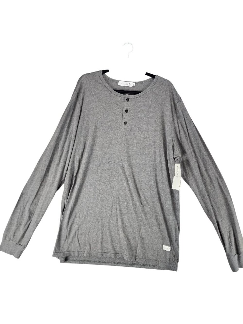 Kinetix Shirt Mens XXL Gray Long Sleeve 1/4 Button Jersey Henley Tee *NWT*